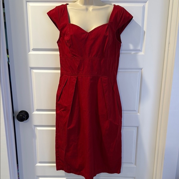 EShakti red cotton dress medium 10 - Picture 1 of 9